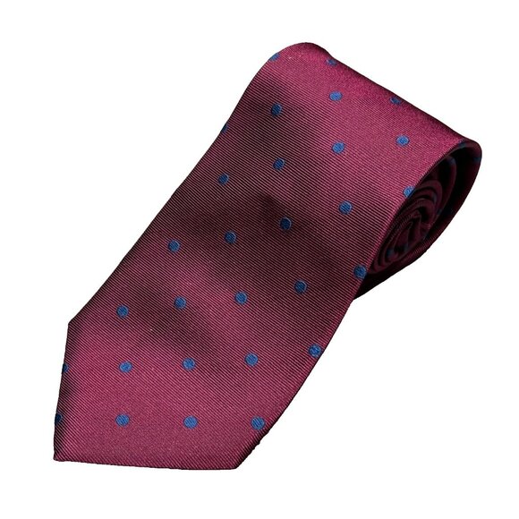 Indochino Tie Polka Dot 100% Silk Purple 3.5" - Picture 1 of 6